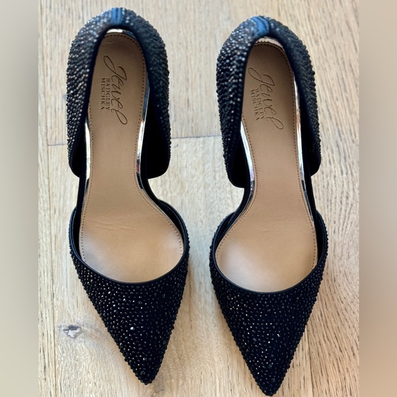Badgley Mischka Jewel - Justise Black Embellished Pump - Size 9 - Picture 5 of 9